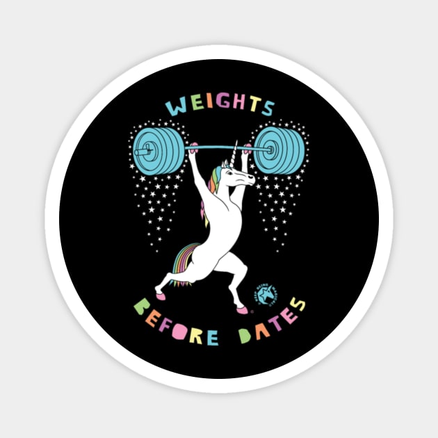 Weights Before Dates Unicorn Outline Magnet by Nulian Sanchez